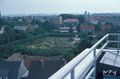Blick vom Schlauchturm der Feuerwehrtechnischen Zentrale auf die alte Gärtnerei - Aufnahme vom 29. Juli 1977.