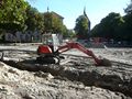 Bau des Marktkreisels - Aufnahme vom 28. September 2013.