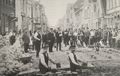 Straßenbauarbeiten zur Neupflasterung des Neuen Wegs (um 1900).