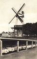 Fotomontage von Mühle und Garagenbetrieb, aufgenommen in der Zeit um 1960.