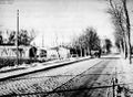 Die Heerstraße mit dem Lager (Baracke 14 und 13) im Jahre 1940.