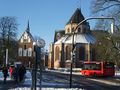 Blick auf die verschneite Ludgerikirche - Aufnahme vom 30. Januar 2021.