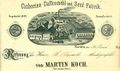 Zeichnung der ehemaligen Fabrik auf einer Rechnung aus dem Jahr 1899.