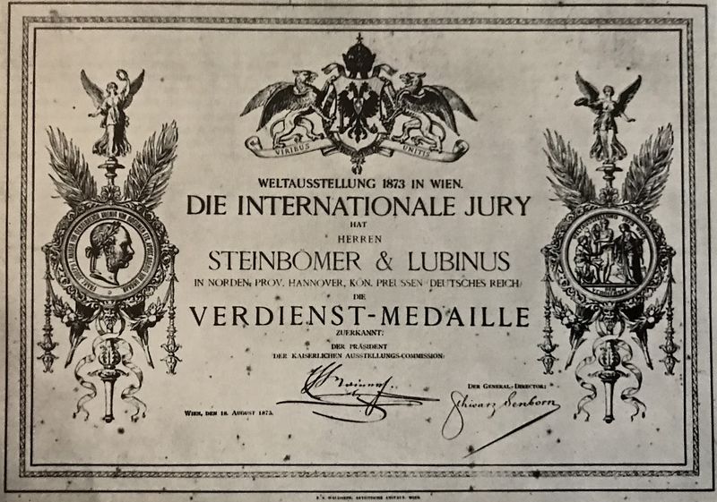 Datei:Steinbömer Lubinus Auszeichnung Weltausstellung 1873 01.jpg