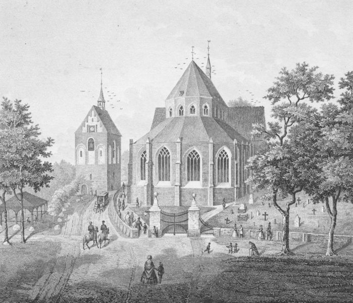 Datei:Ludgerikirche Am Markt Marktplatz Glockenturm Kirche 1860.jpg