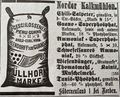 Werbung der Kalkmühle aus den 1910er Jahren.